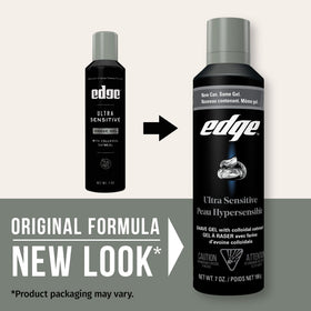 Edge Shaving Gel packaging side view
