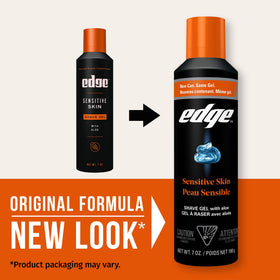 Edge Shaving Gel packaging with ingredients list