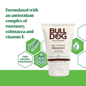 Edgewell Bulldog Age Defense Face Moisturizer packaging side view