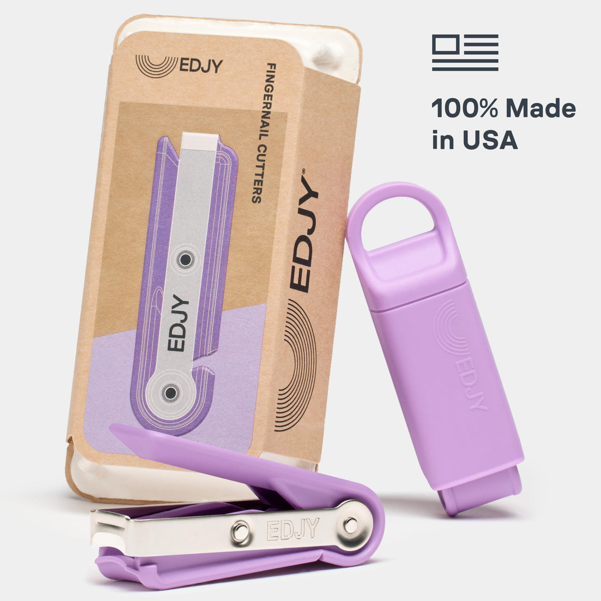 EDJY Fingernail Cutter side view showcasing ergonomic design