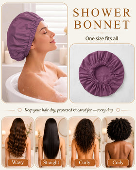 Edoneery Shower Cap displayed on a bathroom counter