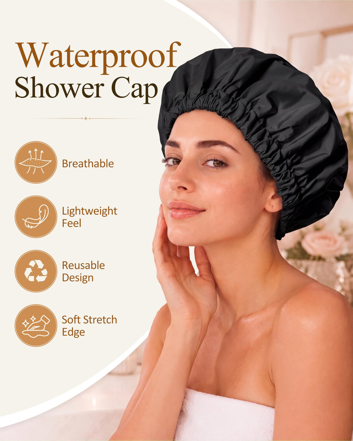 Edoneery shower cap folded for travel