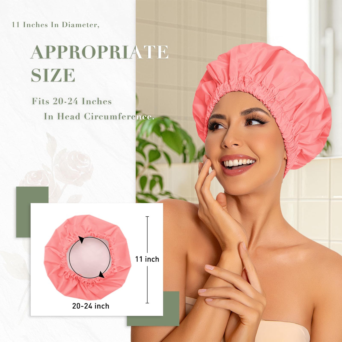 Edoneery shower cap in solid colour design