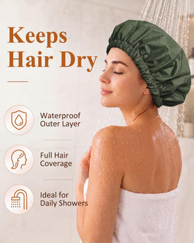 Edoneery Shower Cap side view with elastic band