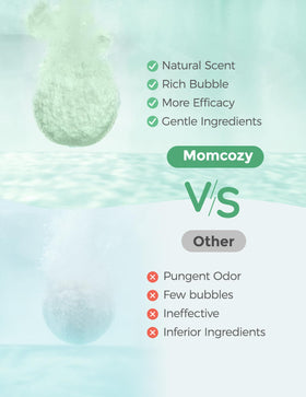 Educational fruit cards included with Momcozy bath bombs