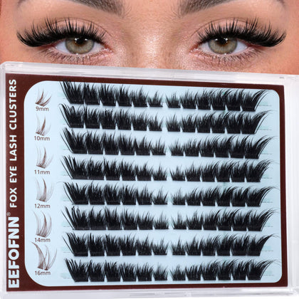 Eefofnn Fox Eye Lash Clusters front view with packaging