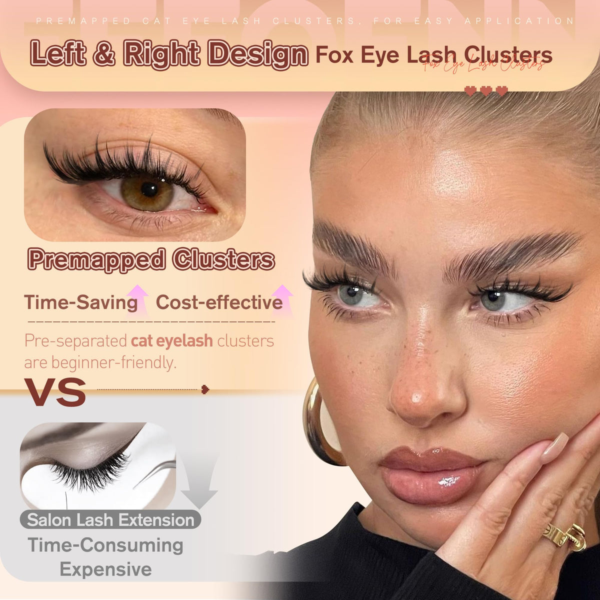 Eefofnn Manga Lash Clusters Kit contents with lashes and tweezers