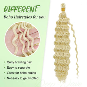 EERYA Long Curly Braiding Hair 18 Inch close-up of curls