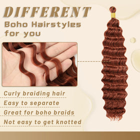 EERYA Long Curly Braiding Hair 18 Inch close-up of curls