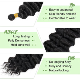 EERYA Long Curly Braiding Hair 18 Inch close-up of curls
