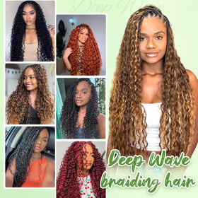 EERYA Long Curly Braiding Hair 18 Inch Deep Ocean Wave different colour options