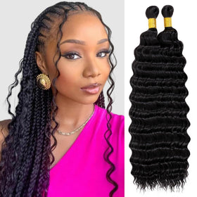 EERYA Long Curly Braiding Hair 18 Inch front view
