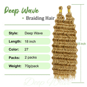 EERYA Long Curly Braiding Hair 18 Inch Honey Blonde packaging
