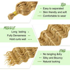 EERYA Long Curly Braiding Hair 18 Inch Honey Blonde styled in boho box braids