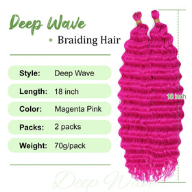 EERYA Long Curly Braiding Hair 18 Inch Magenta Pink packaging