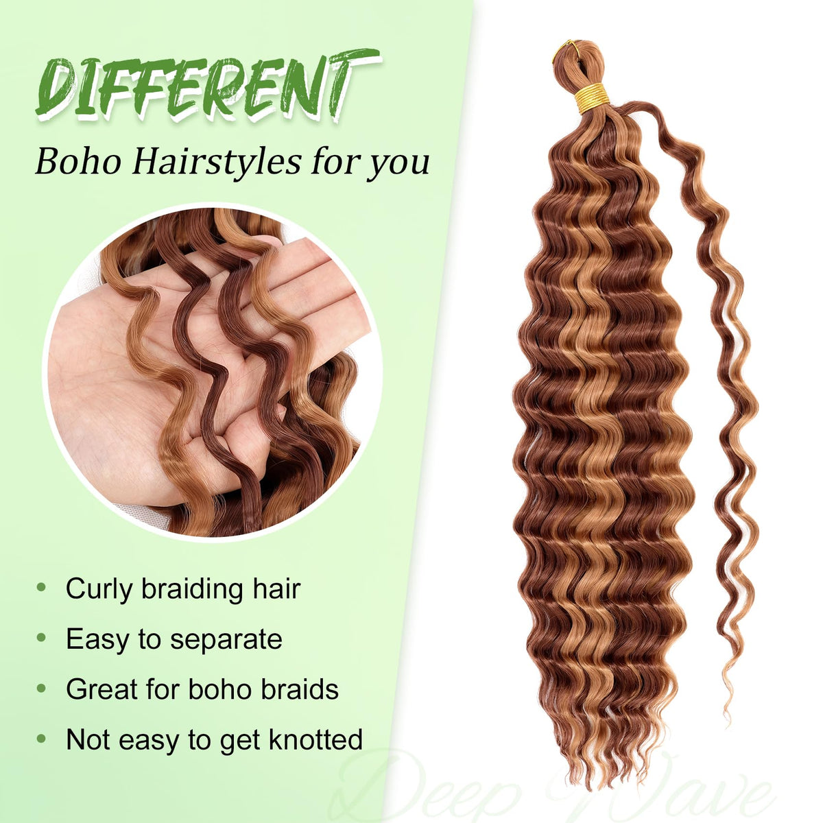 EERYA Long Curly Braiding Hair 18 Inch styled in boho box braids