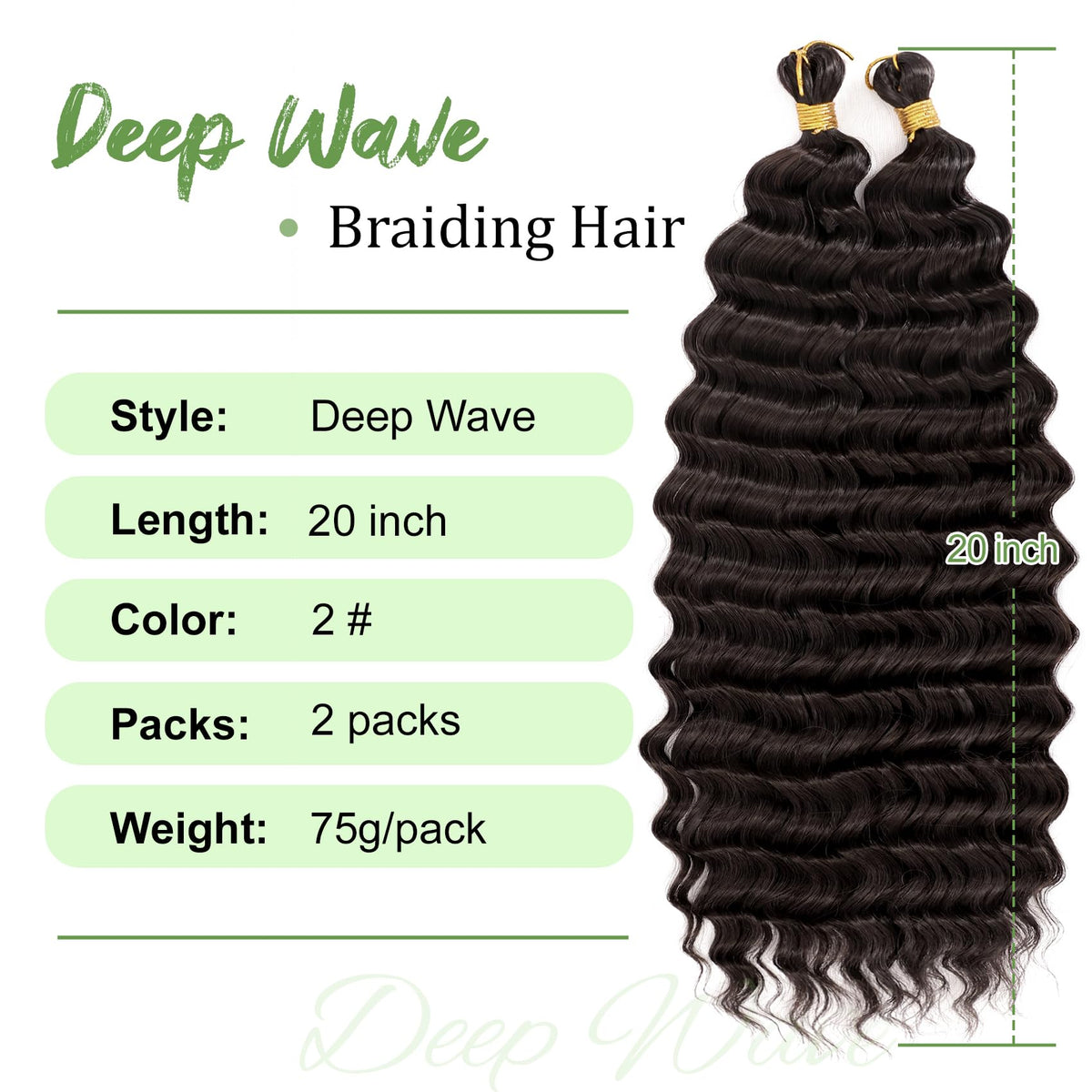 EERYA Long Curly Braiding Hair 20 Inch packaging