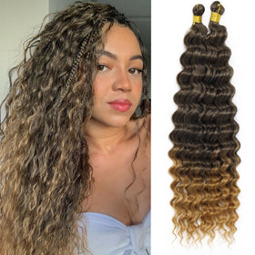 EERYA Long Curly Braiding Hair 24 Inch T1B/27 front view