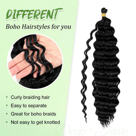 EERYA Long Curly Braiding Hair in T1B/30 colour