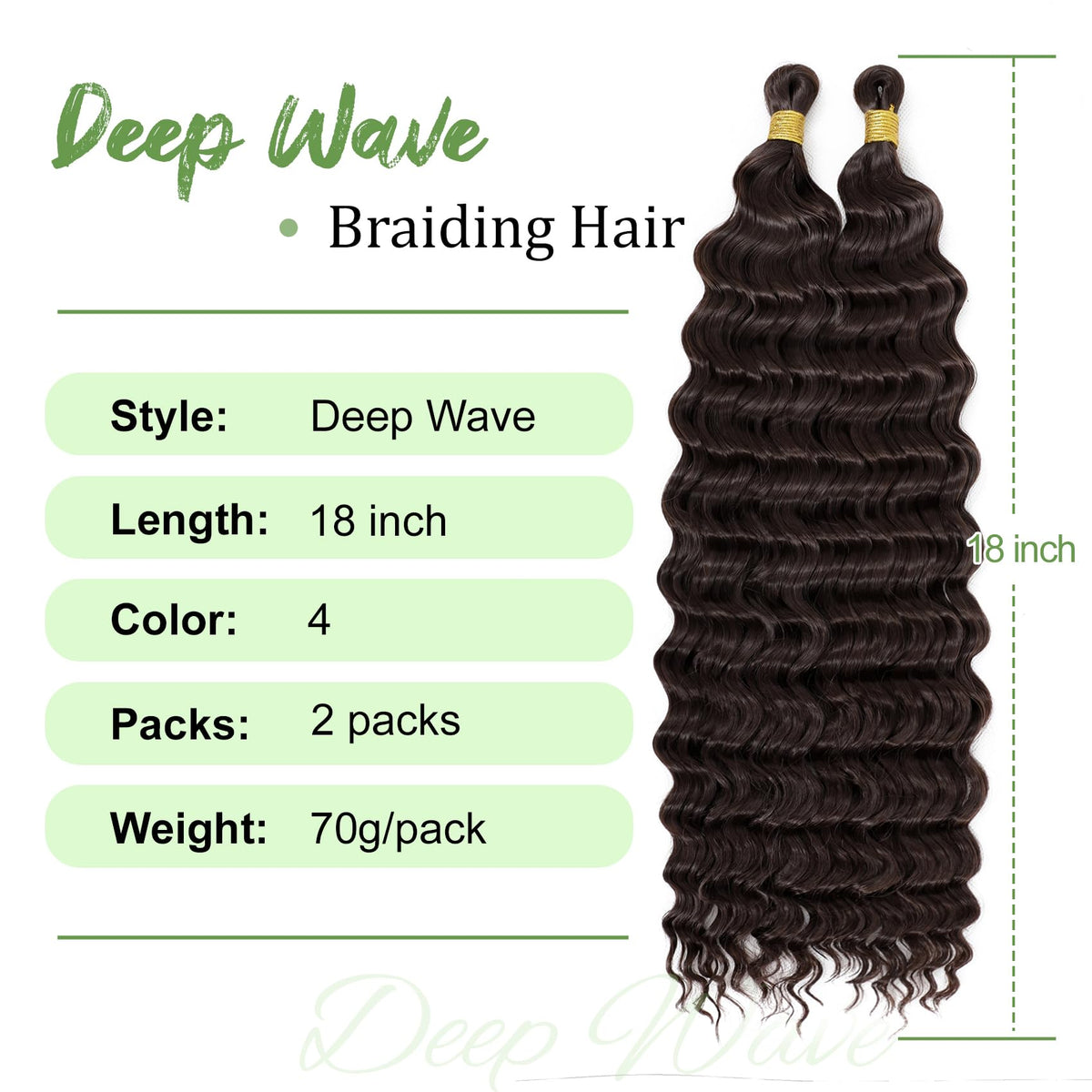EERYA Long Curly Braiding Hair packaging with 2 packs