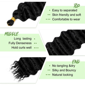 EERYA Long Curly Braiding Hair styled in boho box braids