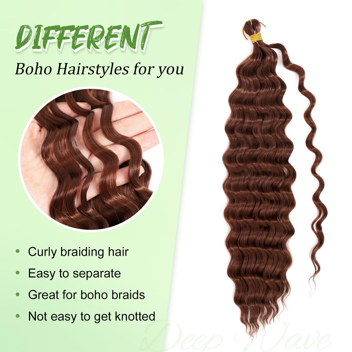 EERYA Long Curly Braiding Hair styled into boho box braids