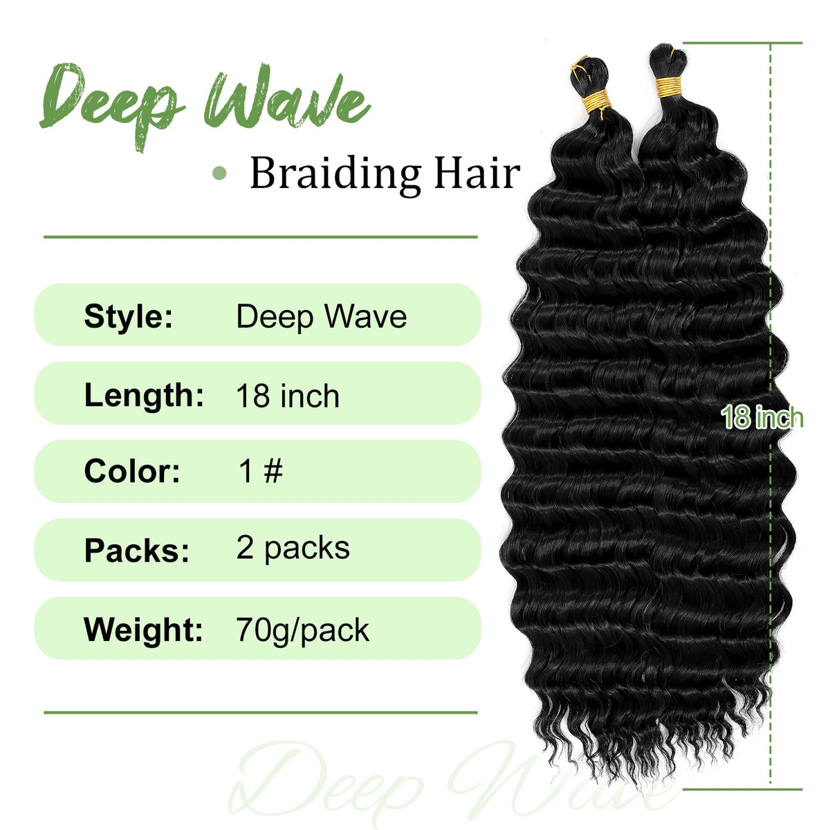 EERYA Ocean Wave Crochet Hair 18 Inch packaging