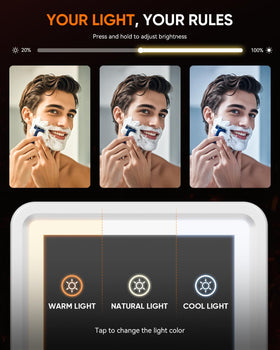 eeuuty Heated Shower Mirror Fogless with Warm Light setting