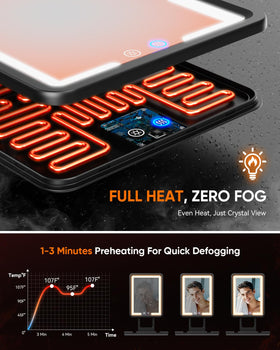 eeuuty Heated Shower Mirror with Warm Light mode