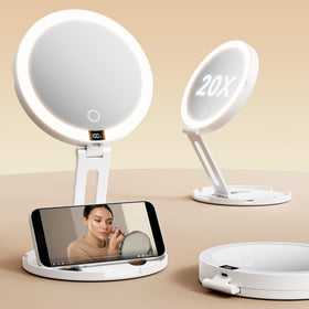 eeuuty Travel Makeup Mirror front view with lights