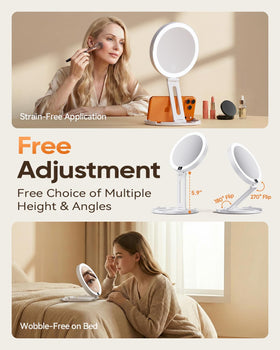 eeuuty Travel Makeup Mirror in natural light mode