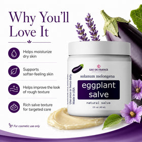 Eggplant Salve Skin Moisturizing Balm application on skin
