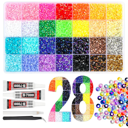 EGKamh 30000Pcs Jelly Rhinestones assorted colours front view