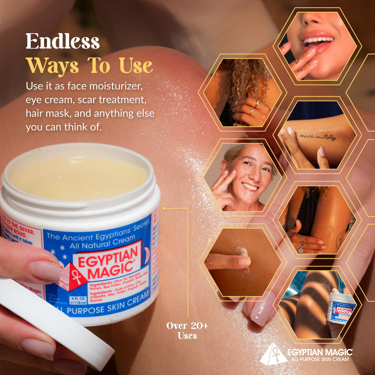 Egyptian Magic All Purpose Moisturising Cream application on skin