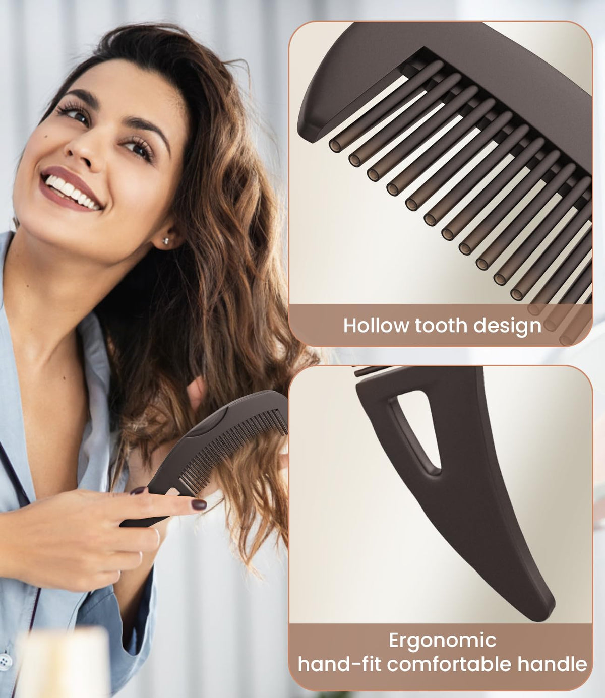 EHBELIF Dandruff Comb close-up of teeth
