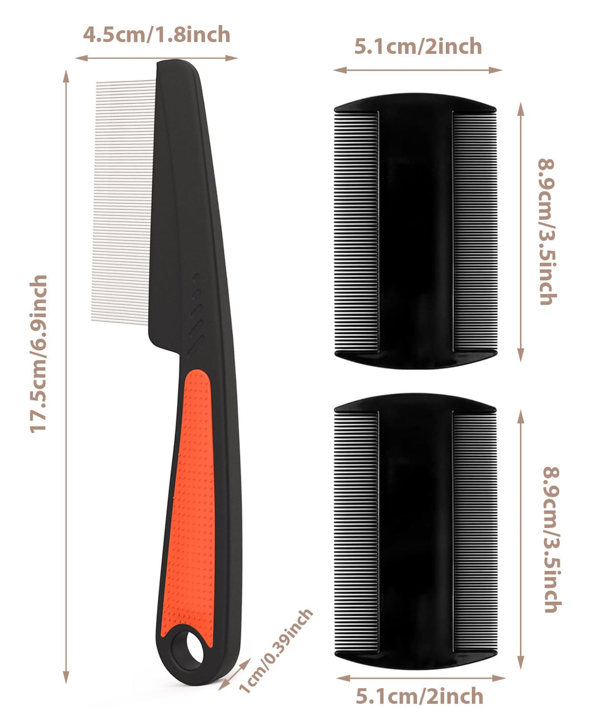 EHBELIF Dandruff Comb set showing the hollow teeth design
