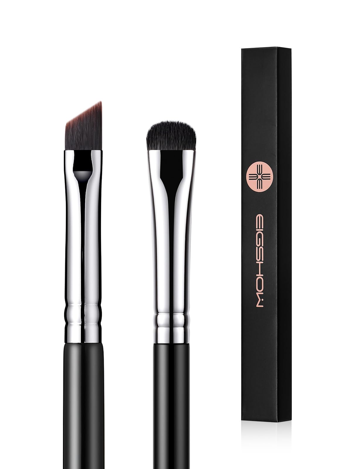 EIGSHOW Angled Eyeliner Brush front view with fine bristles