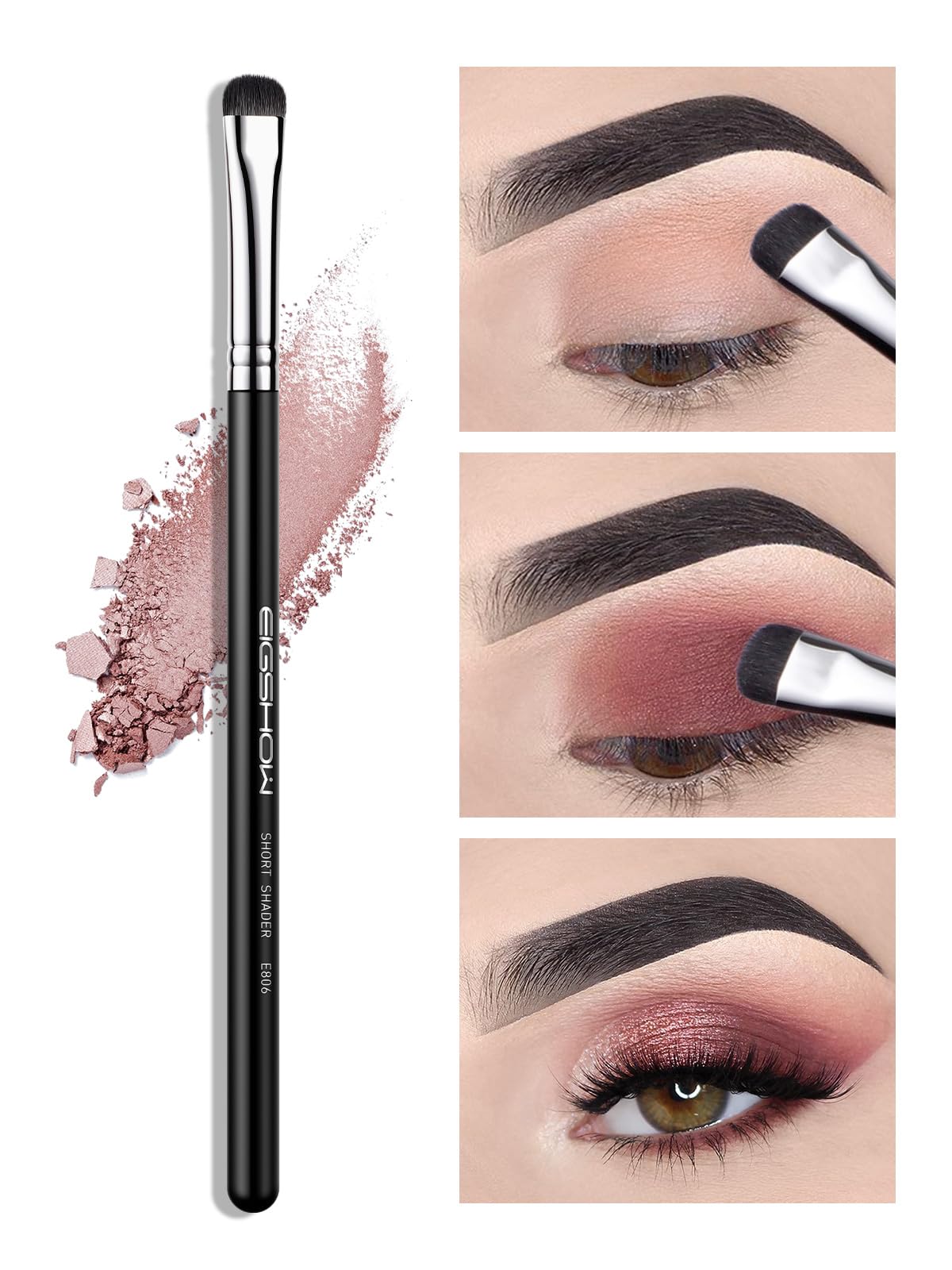 EIGSHOW Angled Eyeliner Brush in hand for precision application