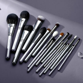 EIGSHOW makeup brush set on vanity