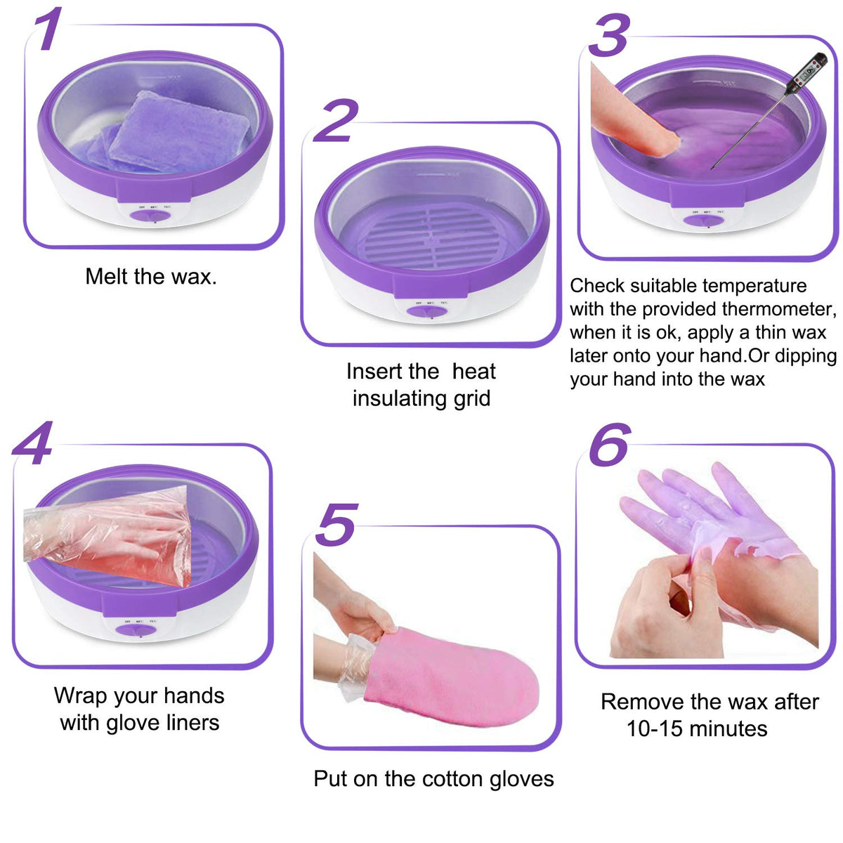 Ejiubas Paraffin Wax Machine packaging and included accessories