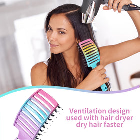 EKONAER Detangling Brush rubber handle close-up