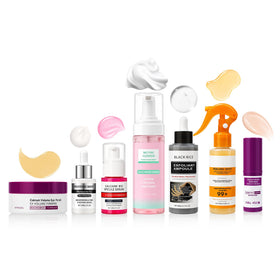 Elarenne Skincare Routine Set front view with cleanser and serums