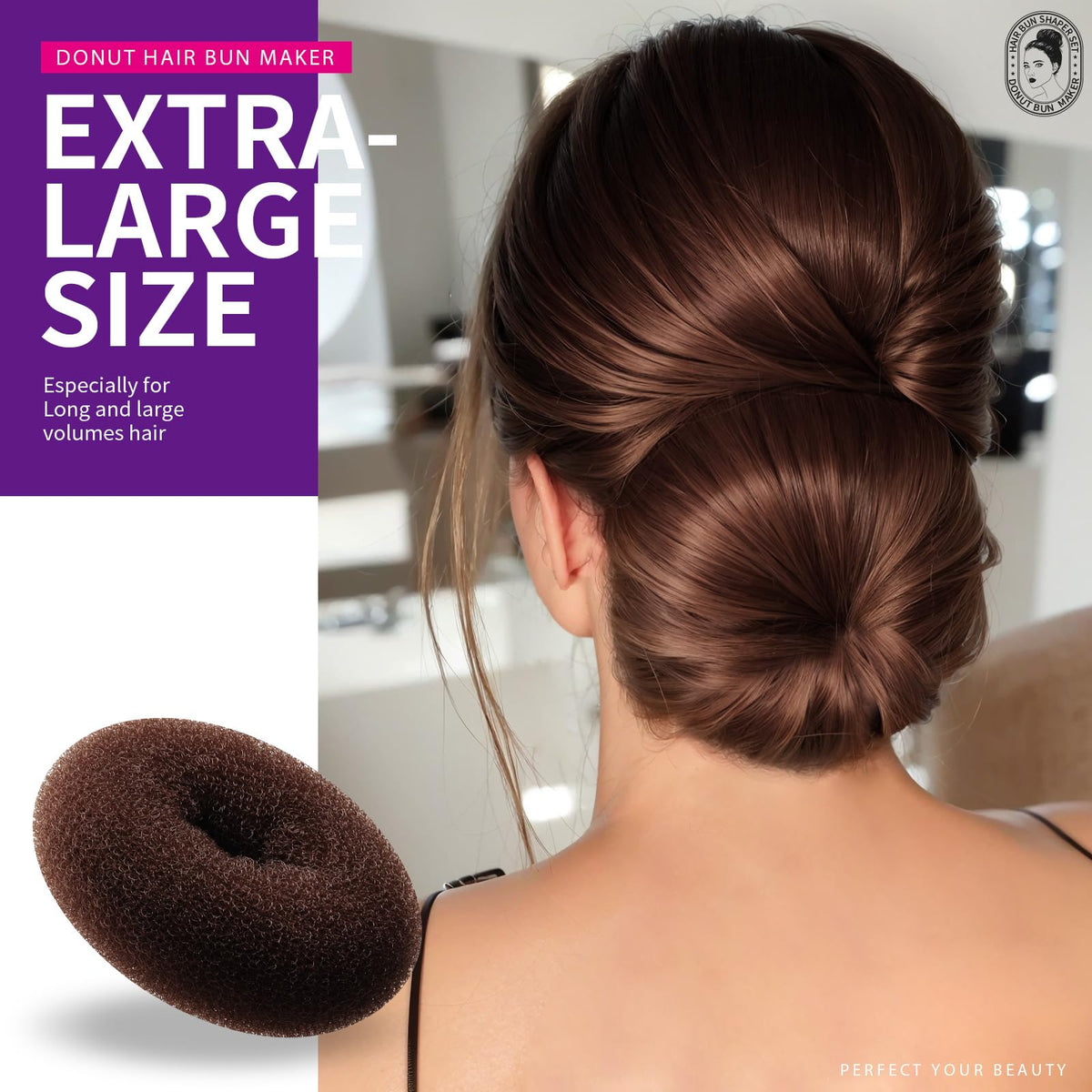 Elastic bands included in Teenitor hair bun maker kit