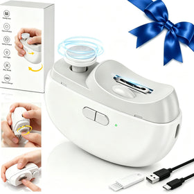 Electric nail clipper for seniors, front view with LED light