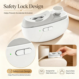 Electric nail clipper in use on toenails