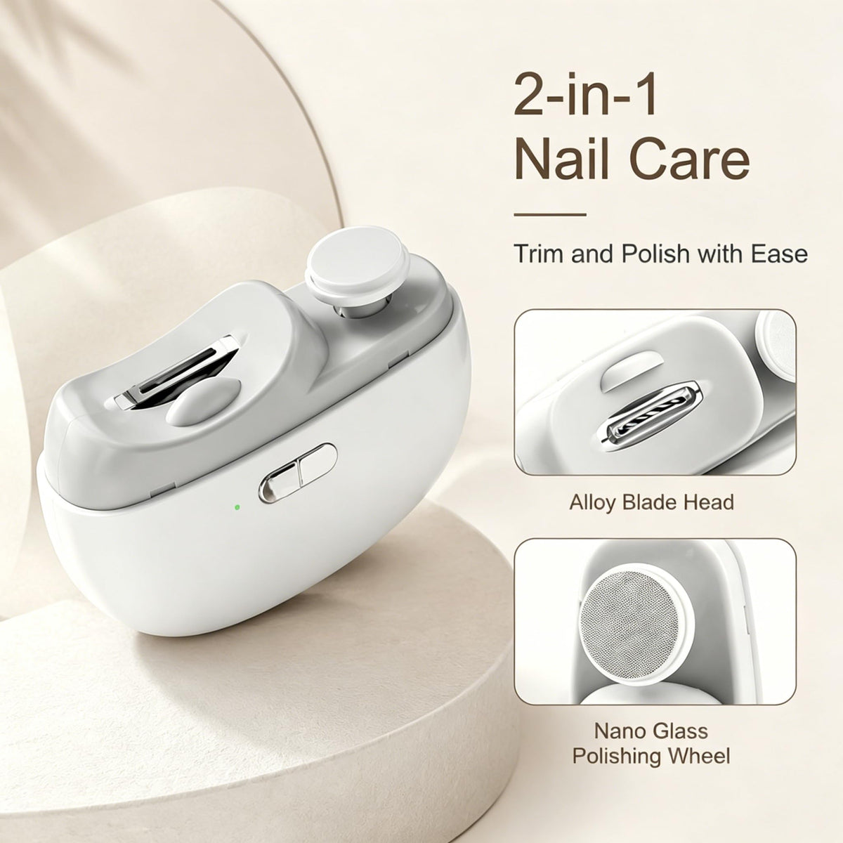 Electric nail clipper with cleaning brush and user manual