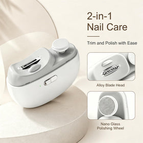 Electric nail clipper with cleaning brush and user manual