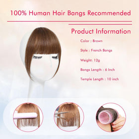 ELEFOCUS Clip in Bangs styled in a casual look