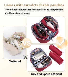 Elegant floral design of BOYATU travel makeup bag