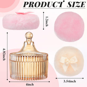 Elegant glass container for powder puffs by Tioncy
